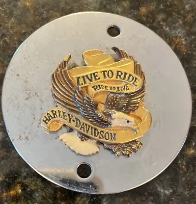 HARLEY DAVIDSON Motorcycle LIVE TO RIDE RIDE TO LIVE Emblem Metal Eagle Iron • $19.95