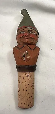 Vintage Figural Wooden Bottle Wine Stoppers ~ Anri • $16