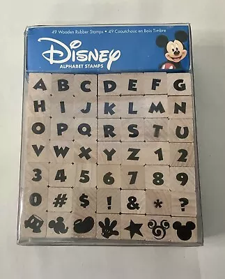 New Disney Mickey Mouse Alphabet Stamps Plus More! Wooden Set 49 Piece Age 3+ • $13