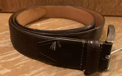 Martin Dingman Mens 105/42 Lizard Grain Brown LeatherCalf Saddle Lining USA Belt • $36