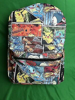 $32.99 • Buy NEW Pokemon Manga Style Pikachu Squirtle Kid's School Backpack School Book Bag