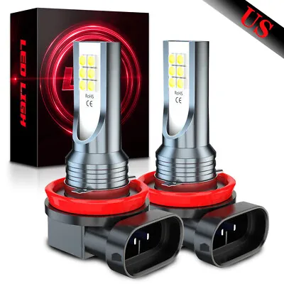 2x H11 H16 H8 LED Bulbs Fog Driving Light Kits 6000K Pure White Plug Play • $10.98