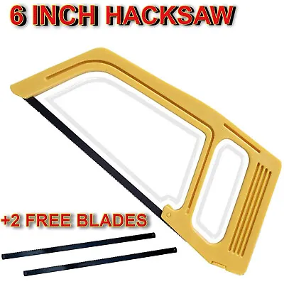 6'' 150mm Junior Hacksaw Frame Blade Cutting Metal +2 FREE Blades • £2.99