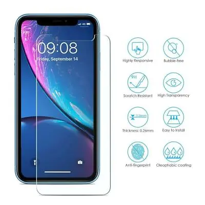 For IPhone 15 14/13/12/11/Pro/Max/XS CLEAR Tempered Glass Full Screen Protector • $5.99