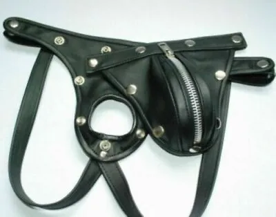 Sexy Mens Real Lambs Leather Black Bondage Briefs Jocks Pouch G-string Cod Piece • £43.27