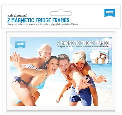 PACK OF 2 Shot2go Magnetic Photo Fridge Frame Pockets Clear 4x6  FREE P&P 2306B • £2.89