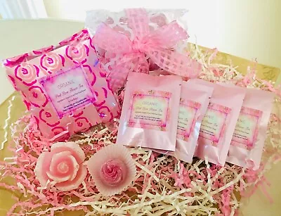 MOTHER'S DAY GIFT BASKET MINI: Fancy Organic Rose Flower Teas Candle Card & More • $14.99