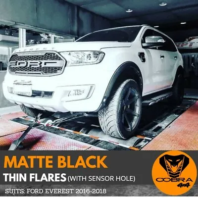 $279 • Buy Matte Black Flares Fits Ford Everest 2016 2017 To 2021 Thin Skinny Fenders OEM 