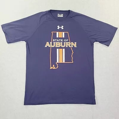 Under Armour Large Performance Tee State Of Auburn Loose Heat Gear Navy UA • $9.99