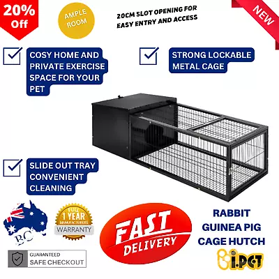 I.Pet Rabbit Hutch Bunny Cage Guinea Pig House Large Indoor Outdoor Hutches AU • $90.82