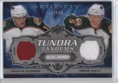 2008 Artifacts Tundra Tandems Dual Jerseys Silver /50 Marian Gaborik Mikko Koivu • $11.70