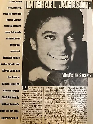 Michael Jackson Full Page Vintage Clipping A • $1.99