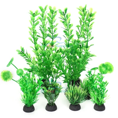 $9.99 • Buy AQUANEAT Fish Tank Plants, 10pcs Green Fish Decorations, Aquarium Plastic Plants