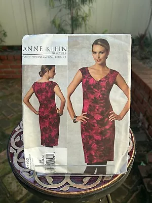 Anne Klein For Vogue Ladies Fit Straight Dress Pattern 1192 Uncut Sizes 8-14 • $6.30