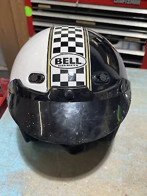 Bell Open Face Helmet Size Xs ; Vintage Syle ; Black White Gold And Checkered • $60