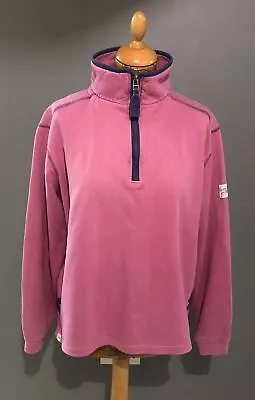 Lazy Jacks Size Medium Pink Long Sleeved Top With Zip Neck Line Vgc • £16.99