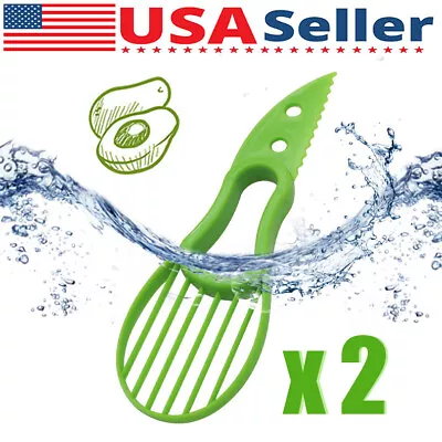 2pcs Avocado Cutter Slicer Kitchen Tool Fruit Peeler Separator Green Corer Knife • $4.59