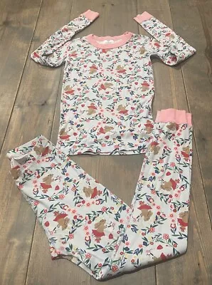 Hanna Andersson Girl’s Multicolored Bunnies Floral Pajama Pant Set Size: 10 • $28.95