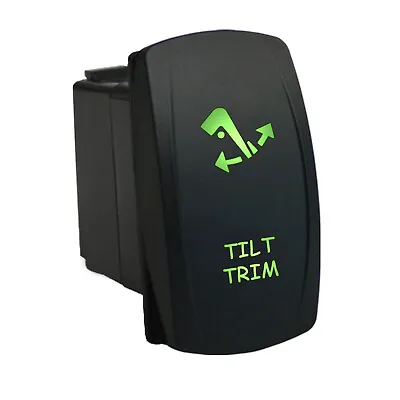 TILT TRIM 6M51GM Marine Rocker Switch 12V Dual LED Green MOMENTARY Boat Water... • $15.50