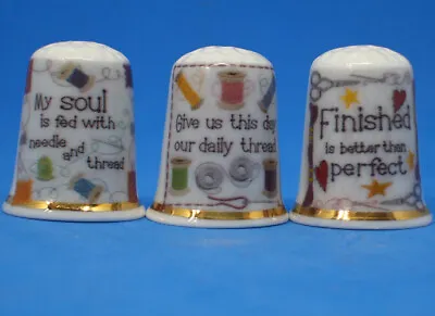 £9.95 • Buy Birchcroft China Thimbles -- Set Of Three -- Sewing Thoughts