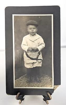 Little Boy Suit Hat Writing On Back Cabinet Card Mounted Photograph 1890s 1900s • $9.99