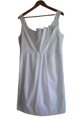 $5 • Buy VERONIKA MAINE Sz 14 White Cotton Sleeveless Pleated Dress