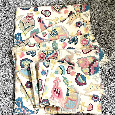 Place Mat Napkins Set Of 8 Aztec Mexican Floral Print Cotton  • $12.98