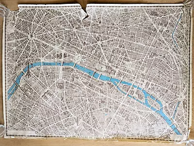 Blondel Peltier Birds Eye View Of Paris Plan Du Centre Du Paris A Vol Map 1981 • $55