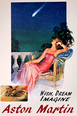 Wish Dream Imagine Driving A Aston Martin Car Vintage Poster Repro FREE S/H • $17.90