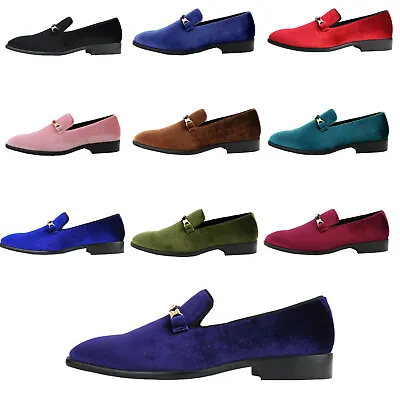 Amali Velvet Tuxedo Shoes Mens Formal Fashion Slip On Loafers (9 Colors Avail.) • $49.99