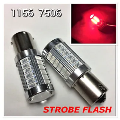 Strobe Front Signal 1156 BA15S 33SMD 180° LED Projector Lens Red Bulb K1 HAK • $17