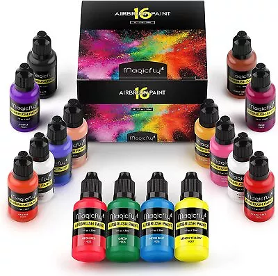 Acrylic Airbrush Paint 16 Colours/30ml Model Paint Ready To Spray For • £25.64