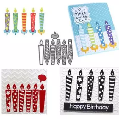 6pcs Candle Shape Metal Cutting Dies Steel Stencils Paper Card Making Craft UK • £3.79