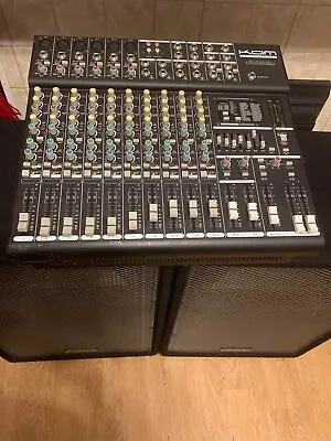 KAM KMD10 14 CHANNEL POWERED MIXING CONSOLE + PROSOUND Speakers Passive • £750