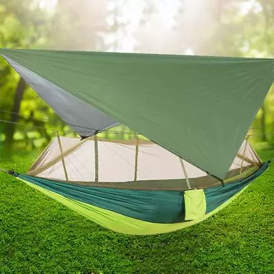 Double Camping Hammock Tent Tarp Shelter Cover W/Mosquito Net Chair Bed Outdoor • $12.99