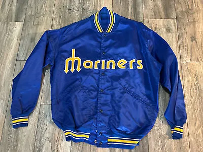 Team Issued Vintage 80's Rawlings Seattle Mariners MLB Satin Jacket Men's 44 USA • $589.99