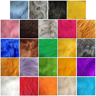 Luxury Long Haired Faux Fur Fabric - Multiple Lengths & Colours - AC 356 / YF56 • £9.45