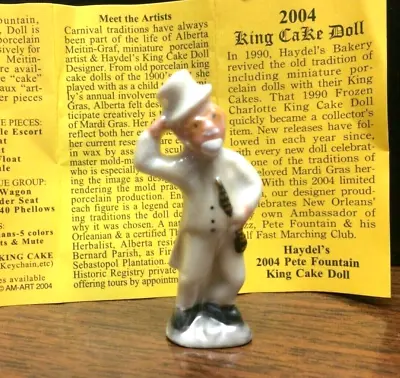 2004 Haydel's PROOF King Cake Baby PETE FOUNTAIN  Mardi Gras New Orleans Haydels • $38.99