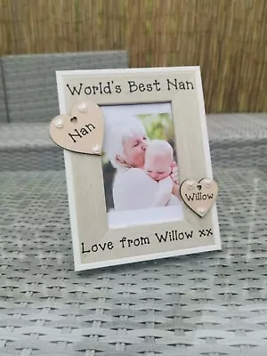 Personalised Photo Picture Frame The Worlds Best Nan Grandad Mum Dad Gran Gift.. • £11.95