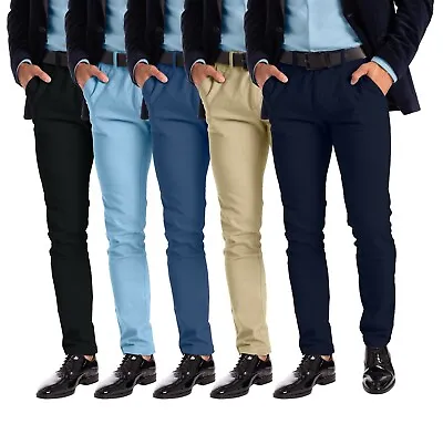 Men's Stretch Dress Pants Slim Fit Skinny Chino Pants • $23.19