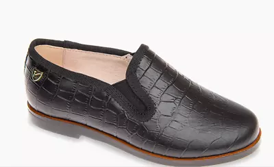 Venettini Leather Taylor Croc Embossed Slip-on Loafer Shoes Size EU32/ US 1 NIB • $49.99