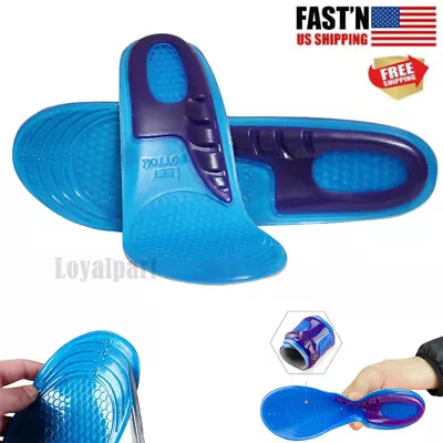 Men Women Silicone Gel Insoles Shock Insoles Orthopedic Massaging Shoe Inserts • $7.95