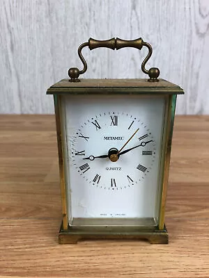 Vintage Metamec 1960's Brass Effect Carriage Clock *See Notes* • £16.19