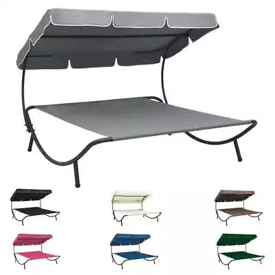 Outdoor Lounge Bed With Canopy Outdoor Seating Garden Daybed Sun Bed VidaXL • £101.99