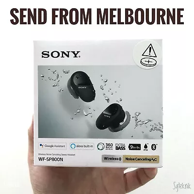 $148.50 • Buy NEW SONY WF-SP800N Noise Cancelling Headphones For Sports WFSP800NBM Black