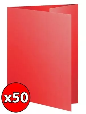 A4 Red Folders 1 Flap 24x32cm Premium Board 6055596 220gsm Manilla Pack 50 • £6.99