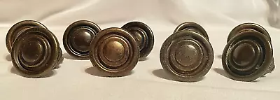 Lot Of 9 Aged Vintage Brass Bronze Drawer Pulls Cabinet Door Dresser Knobs • $30