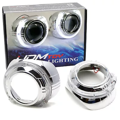 S-MAX Style White LED Halo Ring Angel Eye Shrouds For 3  H1 Headlamp Projectors • $32.39