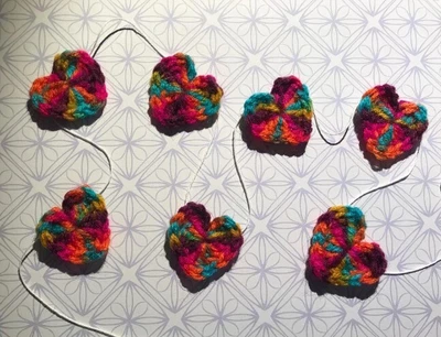 £3.50 • Buy Handmade Crochet Rainbow /Pride/LGBTQ Heart Bunting/Garland/Nursery/Room Decs