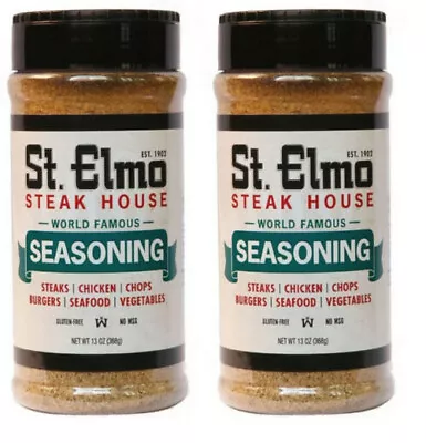 2 St. Elmo Steak House World Famous Seasoning 13 Oz Bottles Gluten Free • $27.50